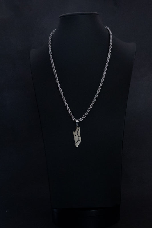 Belize Map Necklace Rope Chain